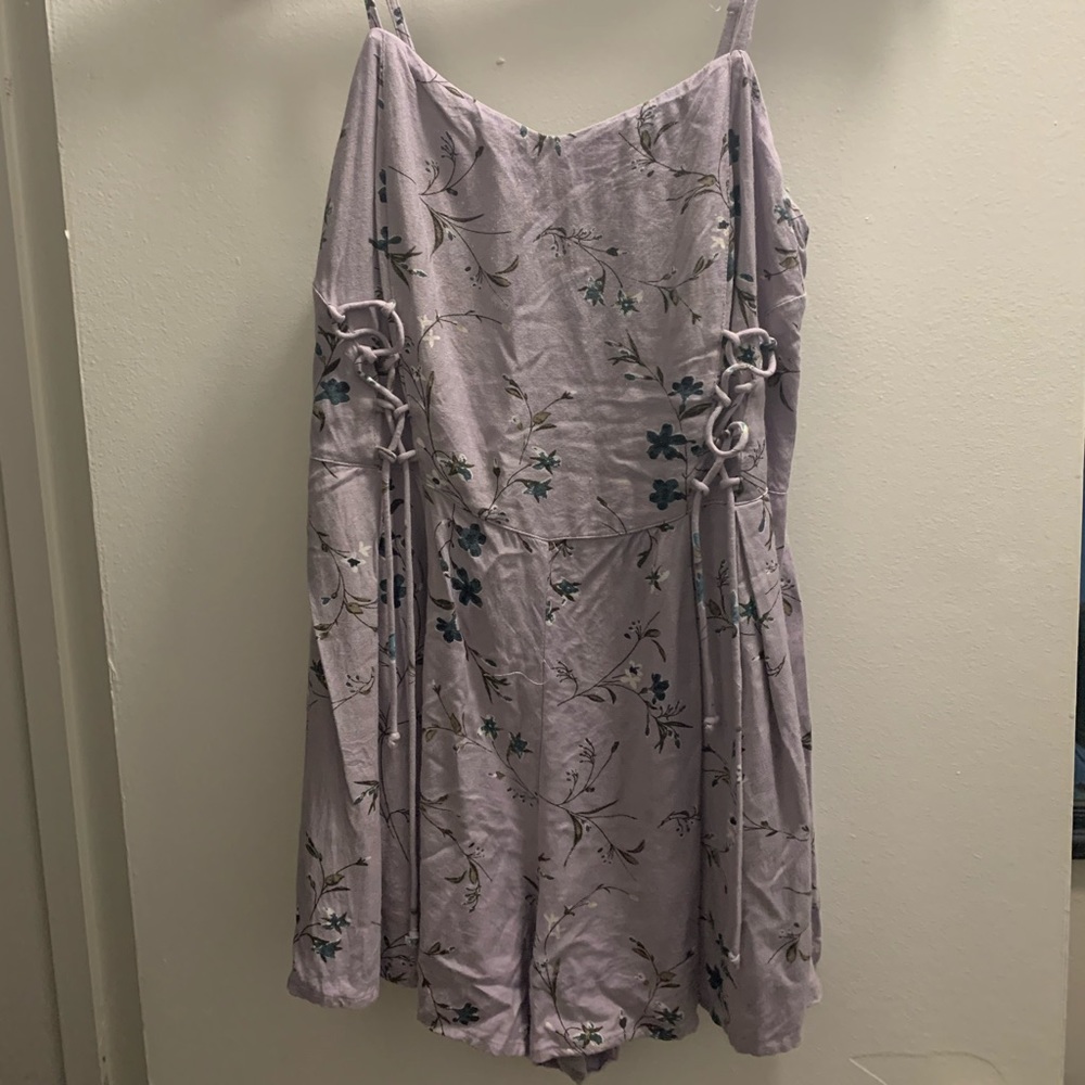 Lavender floral camisole romper